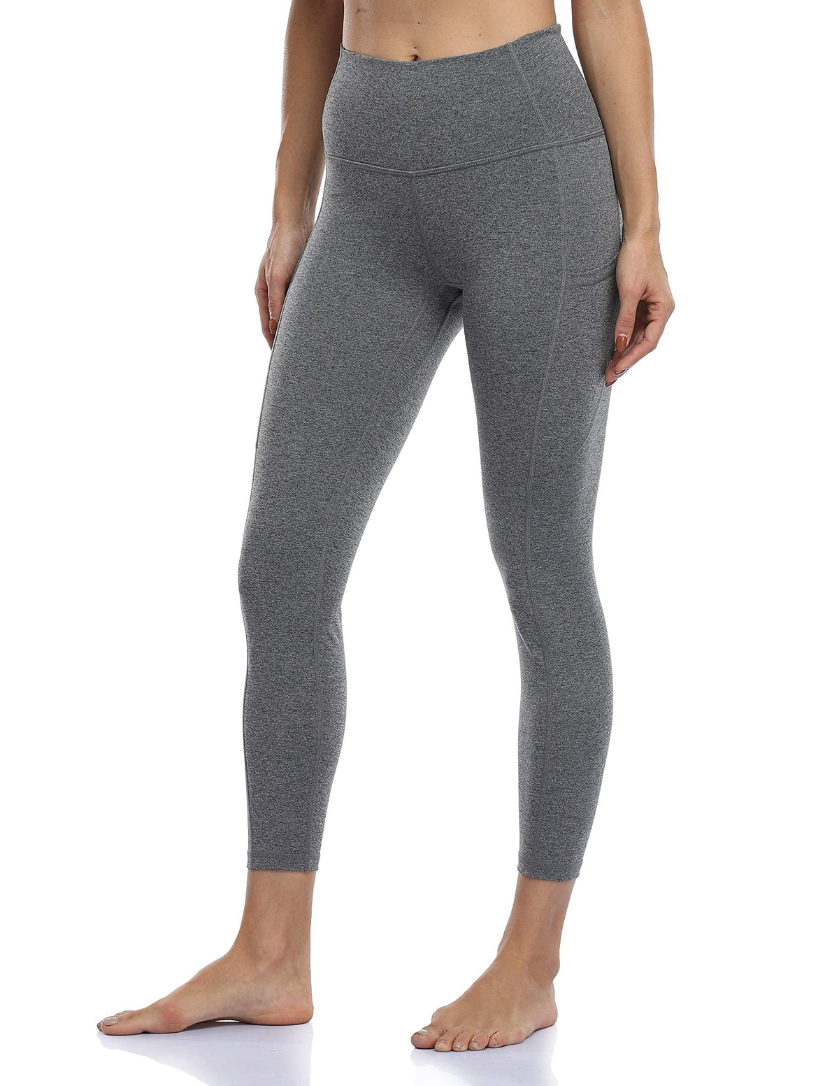 25’’ High Waisted Athletic Pants With Pocket - gray athletic leggings #color_