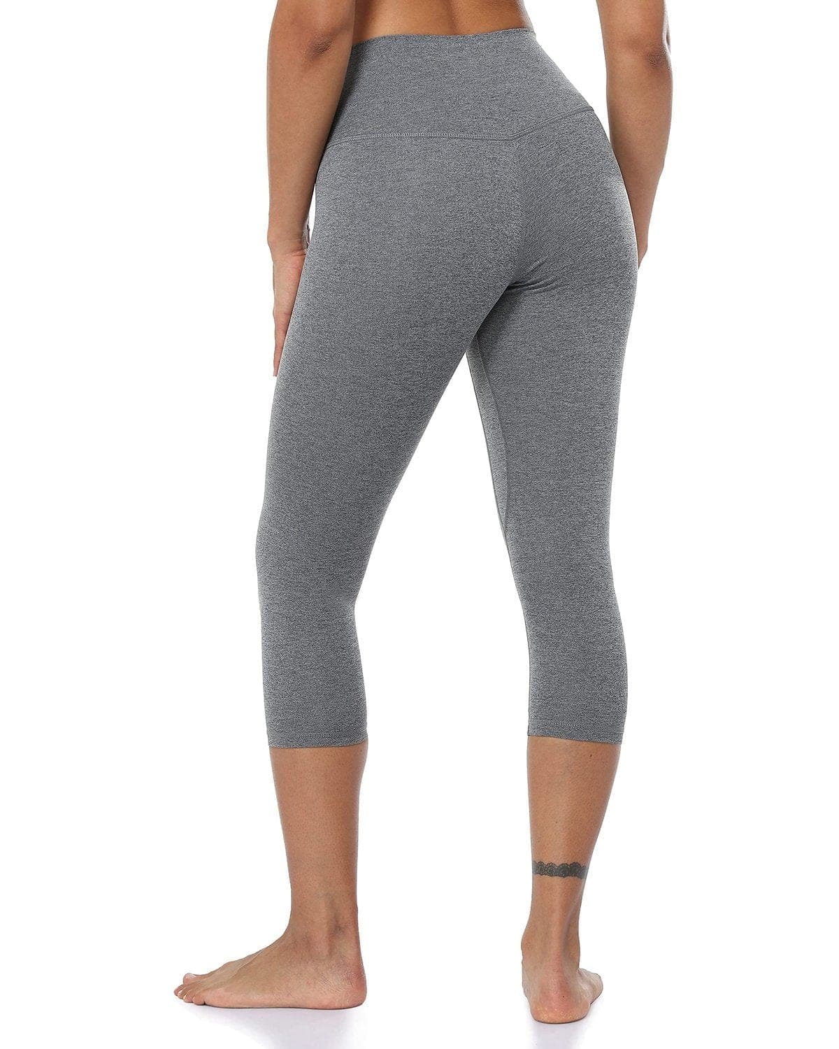 21’’ High Waisted Capris - gray cropped leggings #color_