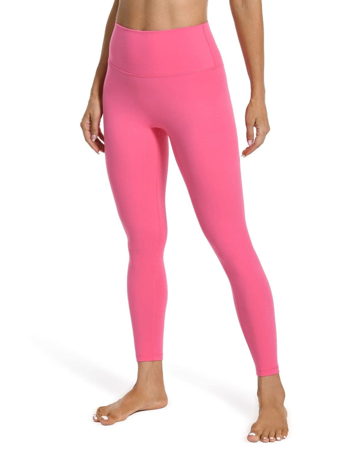 25’’ High Waisted Seamless Workout Leggings - pink high-waisted leggings #color_ Hot Pink / XS