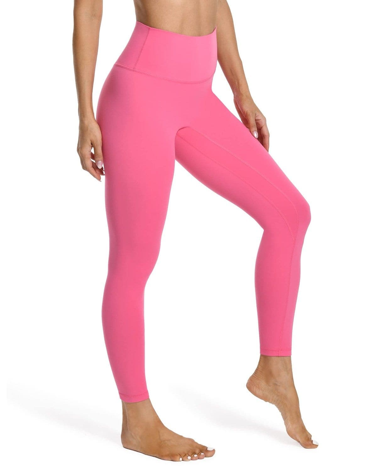 25’’ High Waisted Seamless Workout Leggings - pink high-waisted leggings #color_