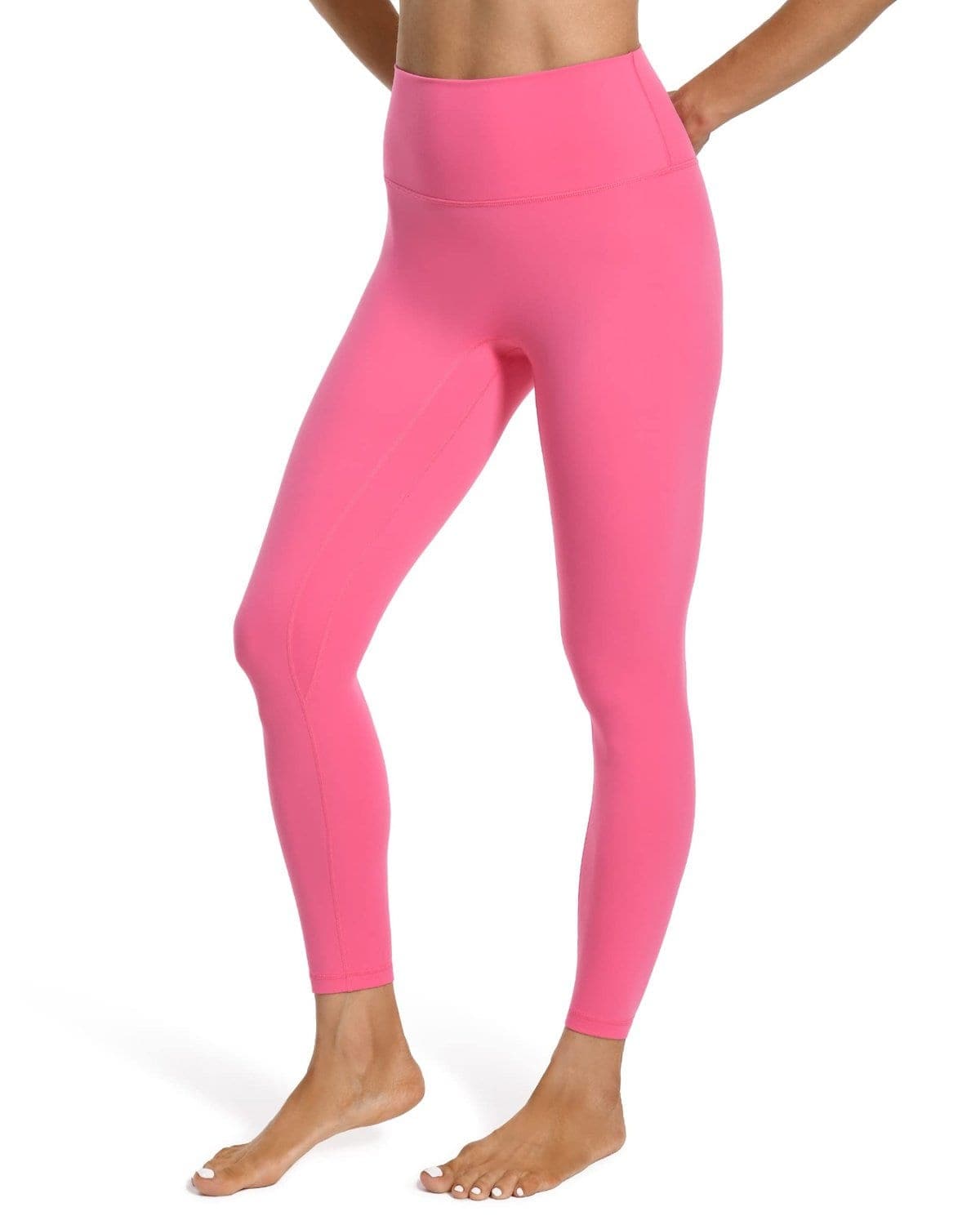 25’’ High Waisted Seamless Workout Leggings - pink high-waisted leggings #color_