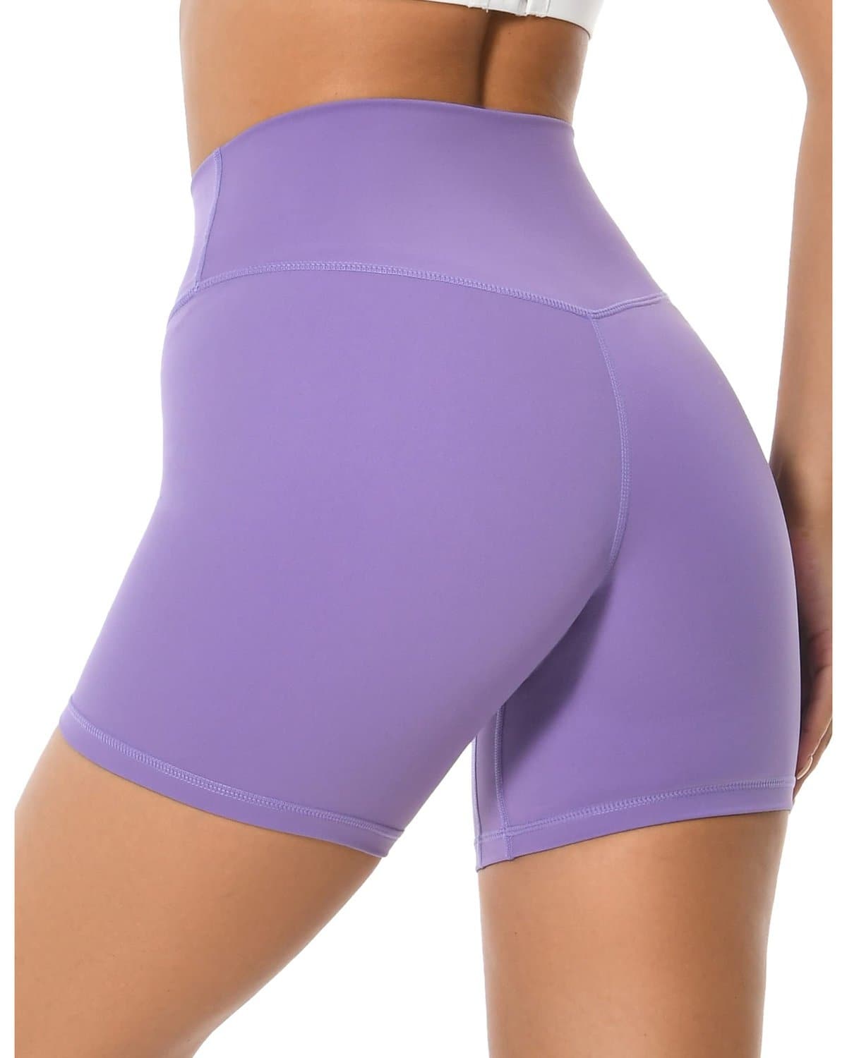 6’’ No Front Seam Biker Shorts - purple athletic shorts #color_