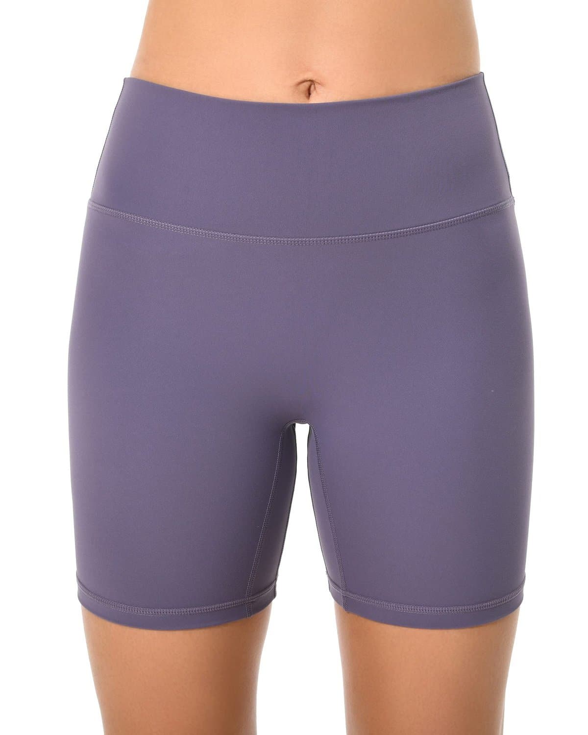 6’’ No Front Seam Biker Shorts - purple athletic shorts #color_ Mulled Grape / XS