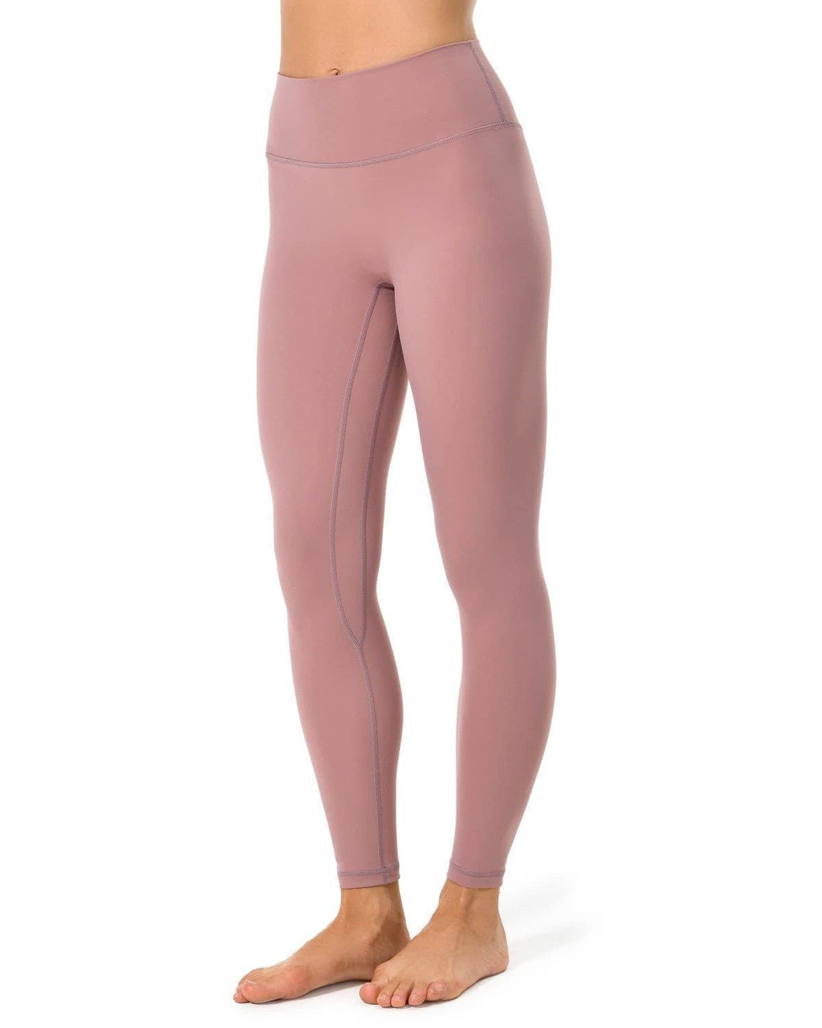 25’’ High Waisted Seamless Workout Leggings - mauve high-waisted leggings #color_ Pink / XS