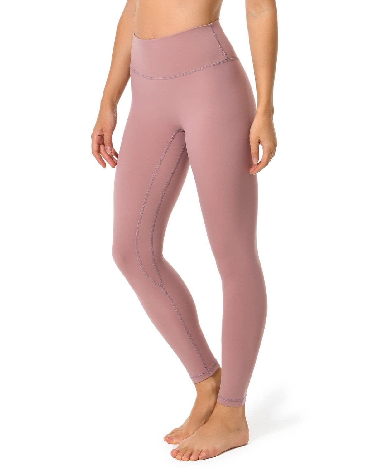 25’’ High Waisted Seamless Workout Leggings - mauve yoga leggings #color_