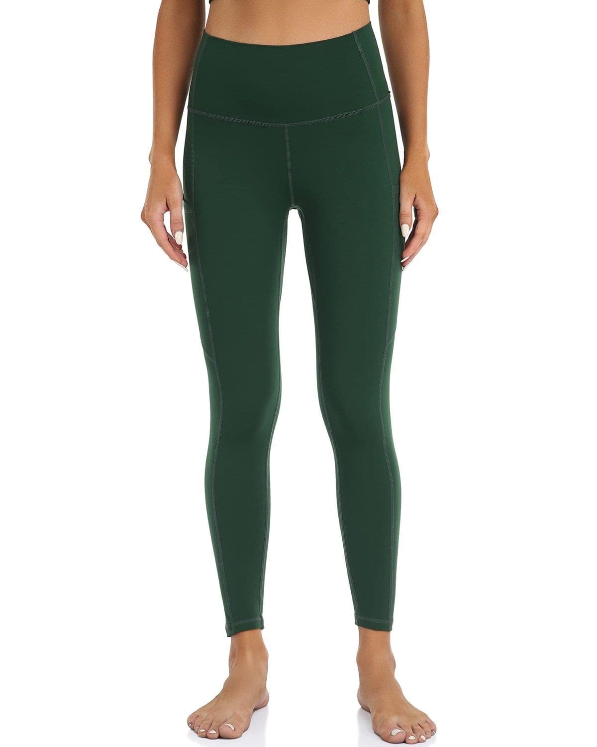 25’’ High Waisted Athletic Pants With Pocket - green athletic leggings #color_