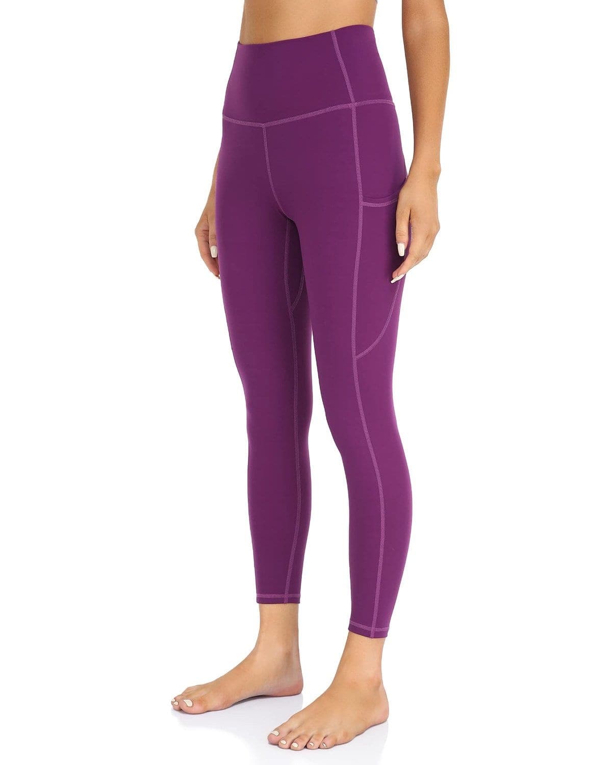 25’’ High Waisted Athletic Pants With Pocket - purple high-waisted leggings #color_