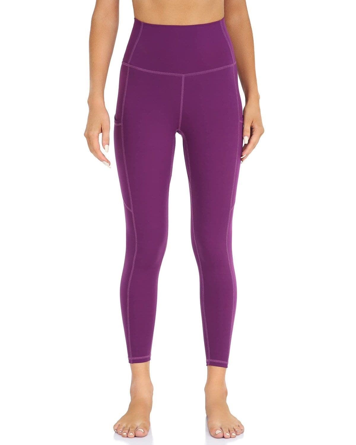 25’’ High Waisted Athletic Pants With Pocket - purple high-waisted leggings #color_