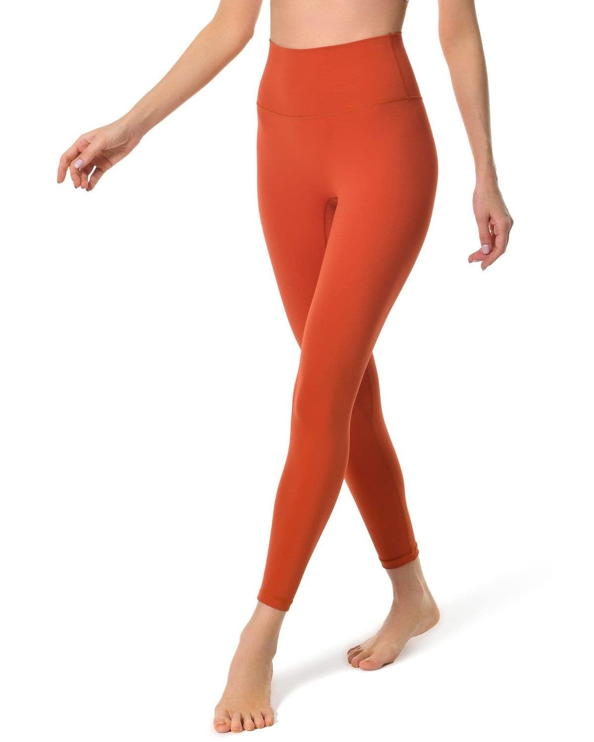 25’’ High Waisted Seamless Workout Leggings - high-waisted orange leggings #color_