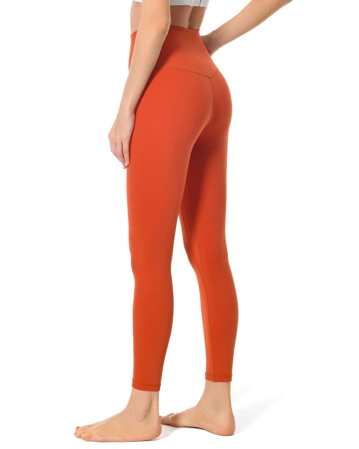 25’’ High Waisted Seamless Workout Leggings - orange high-waisted leggings #color_