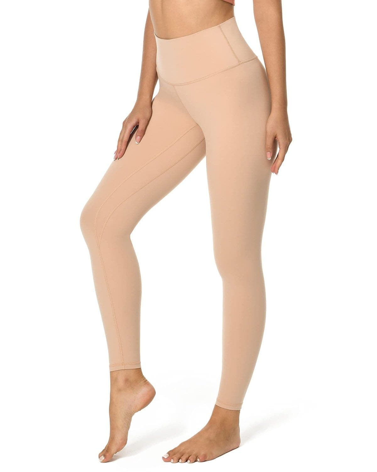 25’’ High Waisted Leggings - beige high-waisted leggings #color_ Sand / XS