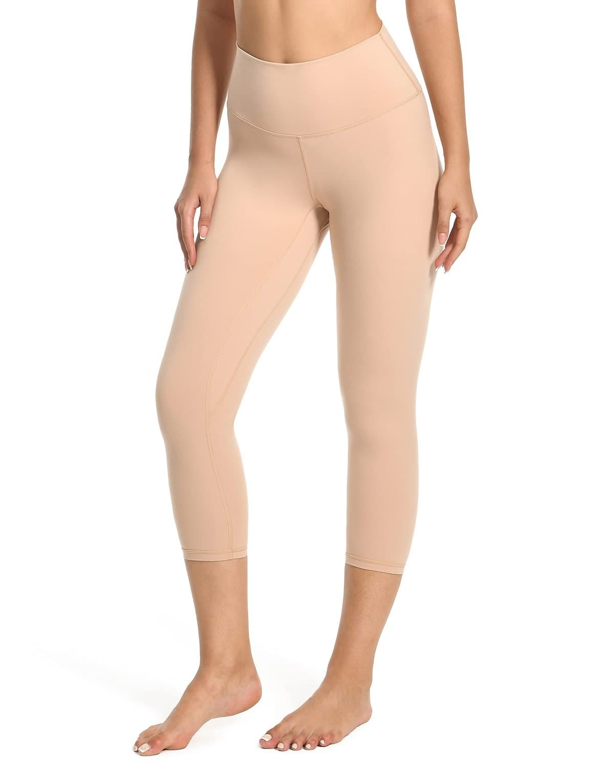 21’’ High Waisted Capris - beige cropped leggings #color_