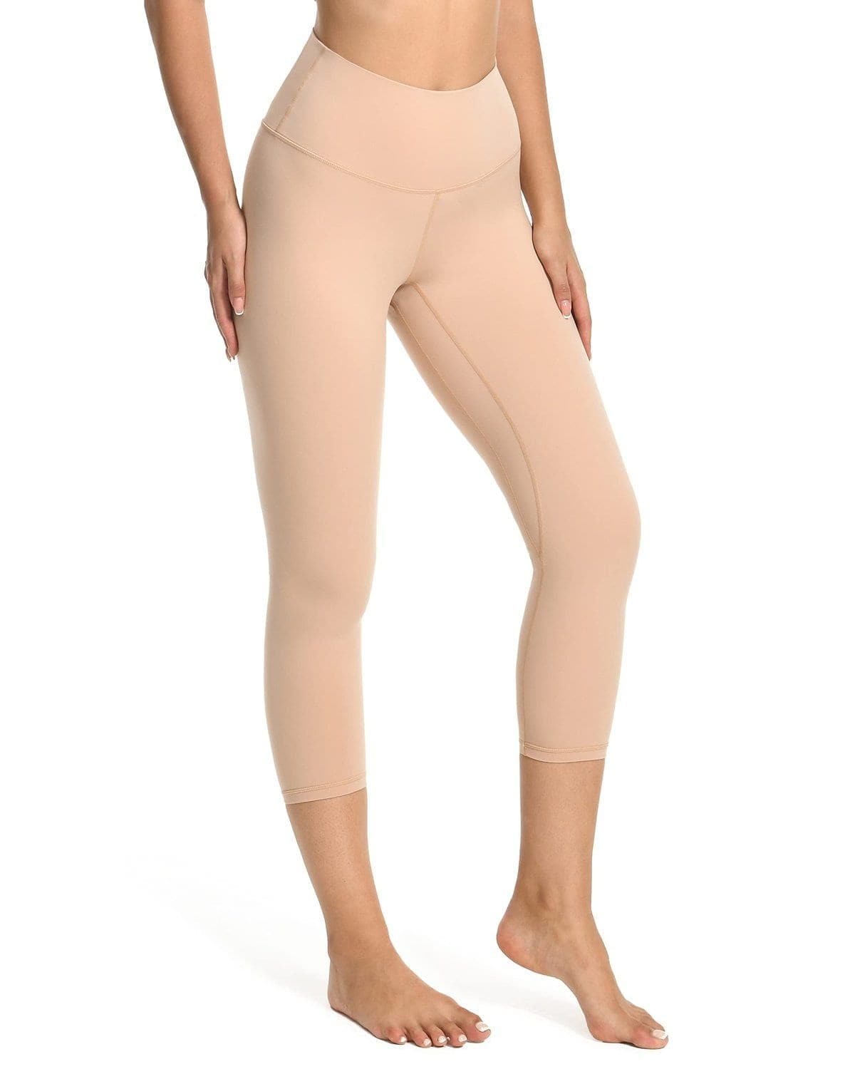 21’’ High Waisted Capris - beige cropped leggings #color_