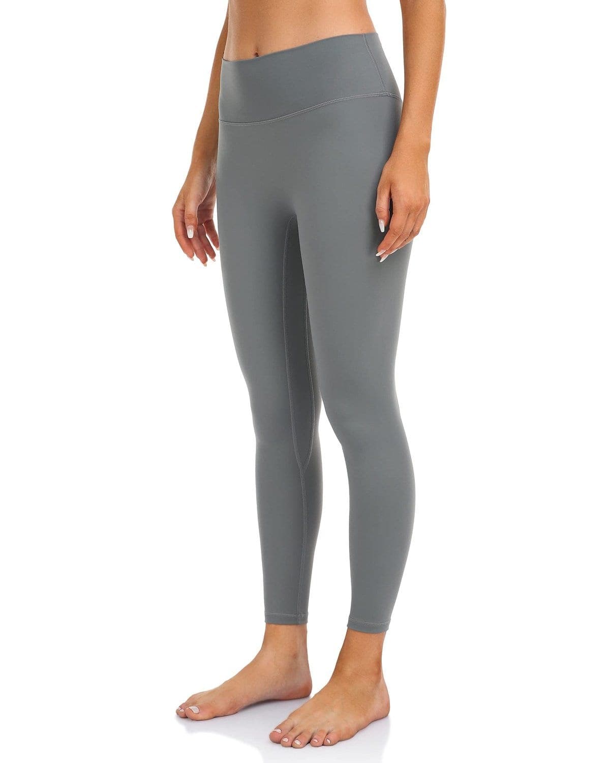 25’’ High Waisted Seamless Workout Leggings - gray athletic leggings #color_ Stone Grey / XS