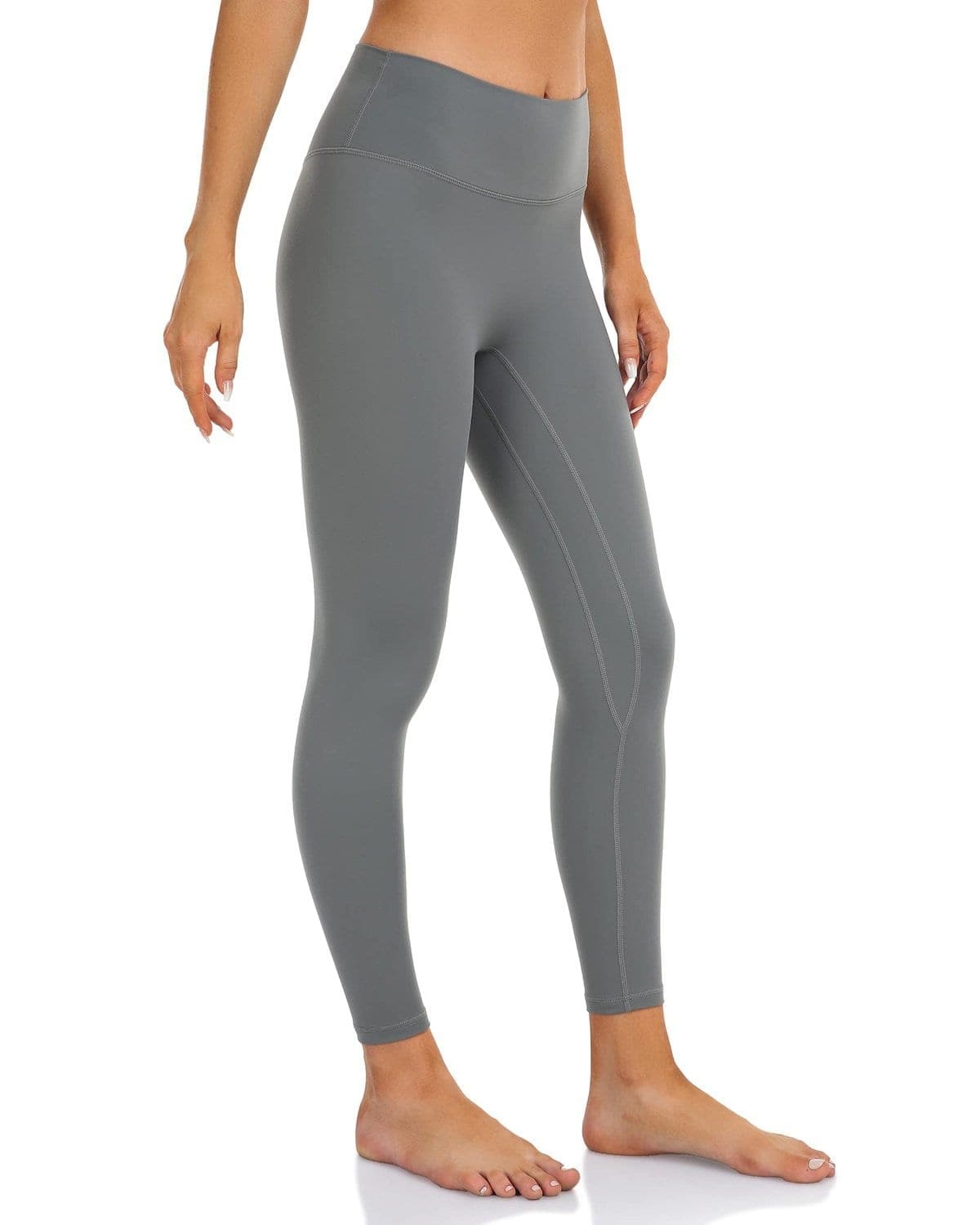 25’’ High Waisted Seamless Workout Leggings - gray athletic leggings #color_