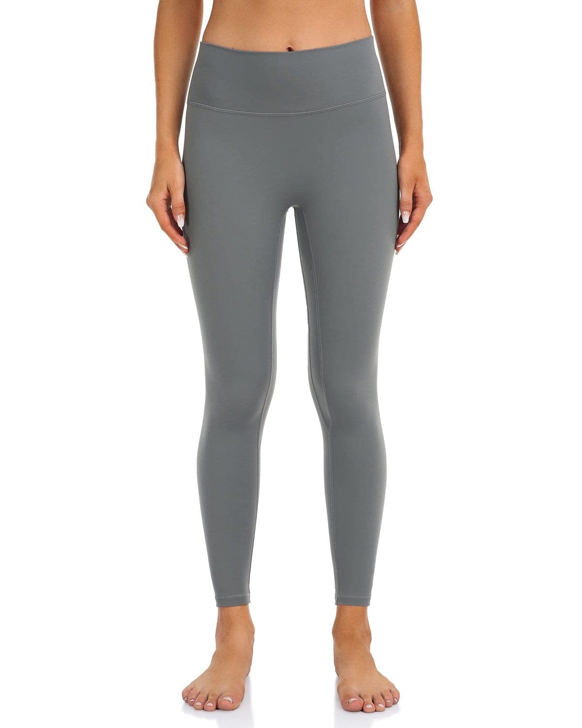 25’’ High Waisted Seamless Workout Leggings - gray leggings #color_