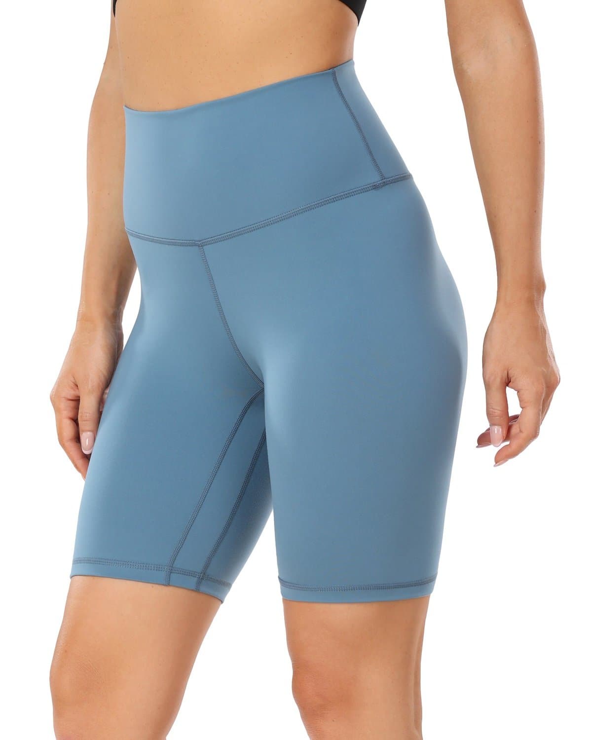 8’’ Athletic Biker Shorts - blue athletic shorts #color_ Steel Blue / XS