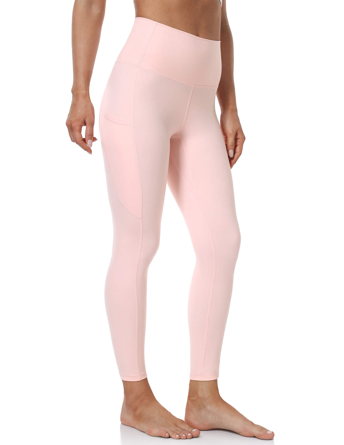 25’’ High Waisted Athletic Pants With Pocket - light pink leggings #color_