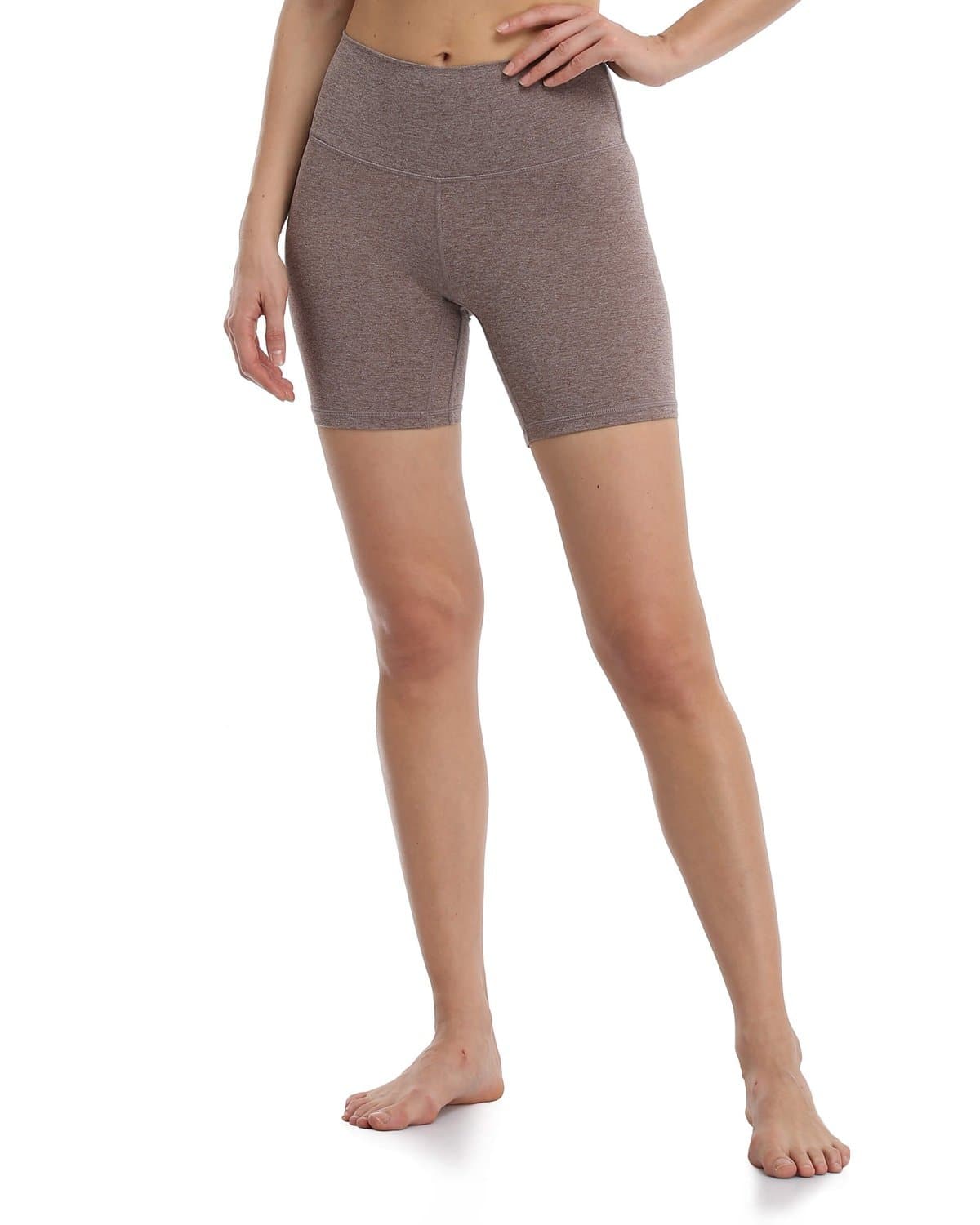 6’’ High Waisted Athletic Shorts - brown athletic shorts #color_