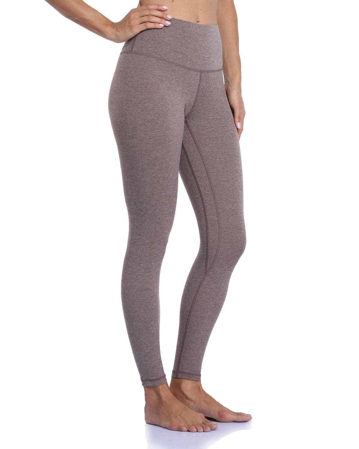 25’’ High Waisted Leggings - heathered brown leggings #color_