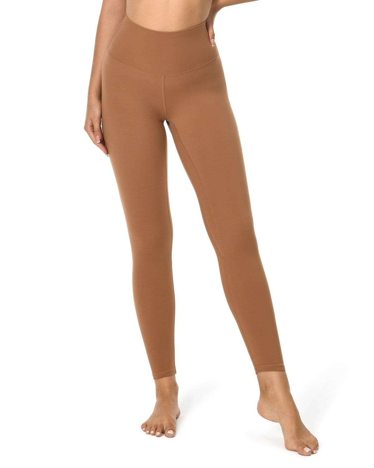 25’’ High Waisted Leggings - brown high-waisted leggings #color_ Roasted brown / XS