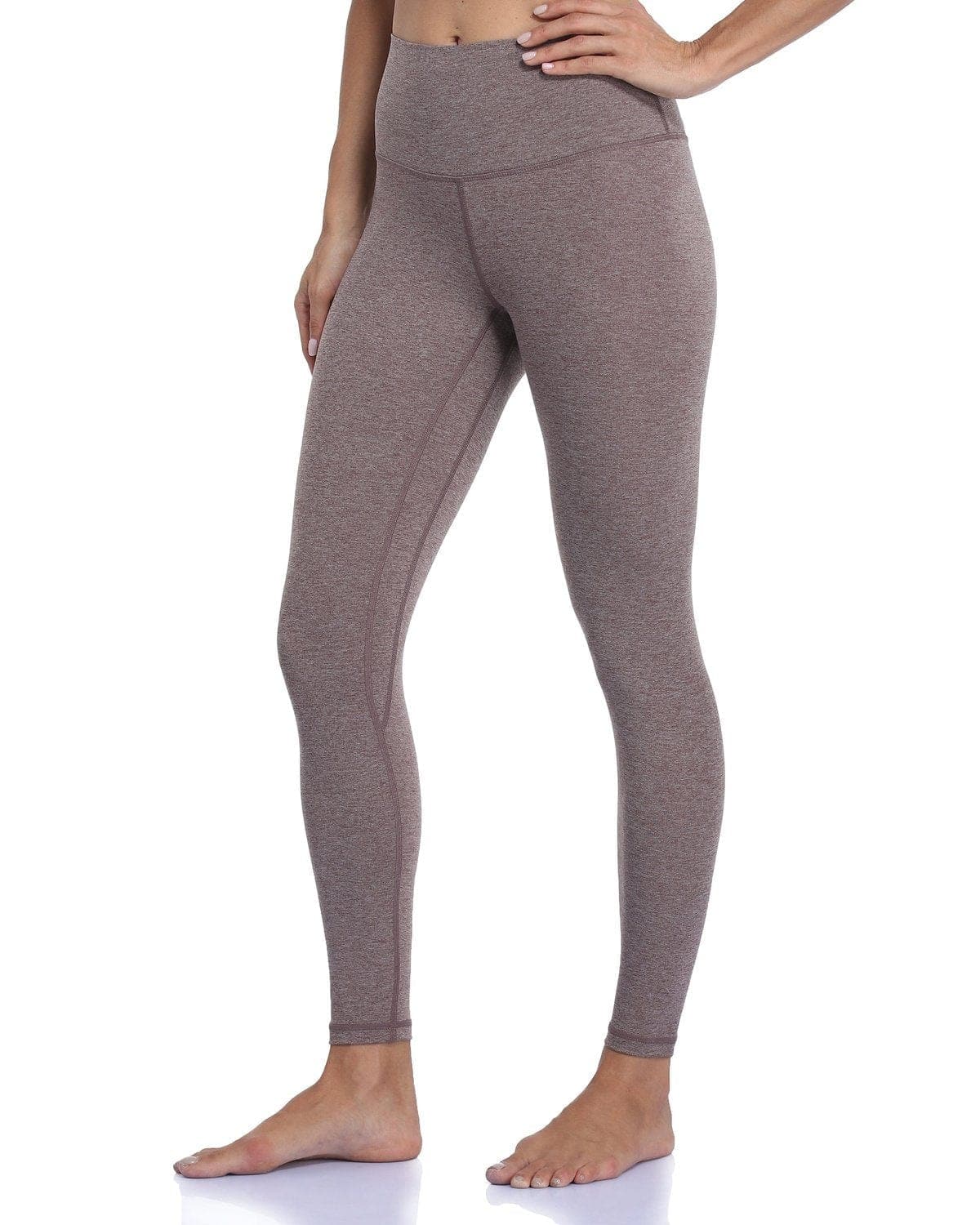 25’’ High Waisted Leggings - heathered brown leggings #color_
