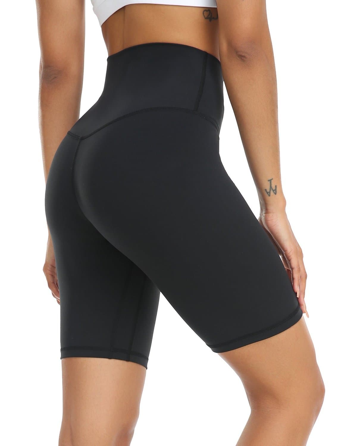 8’’ Athletic Biker Shorts - black high-waisted athletic shorts #color_