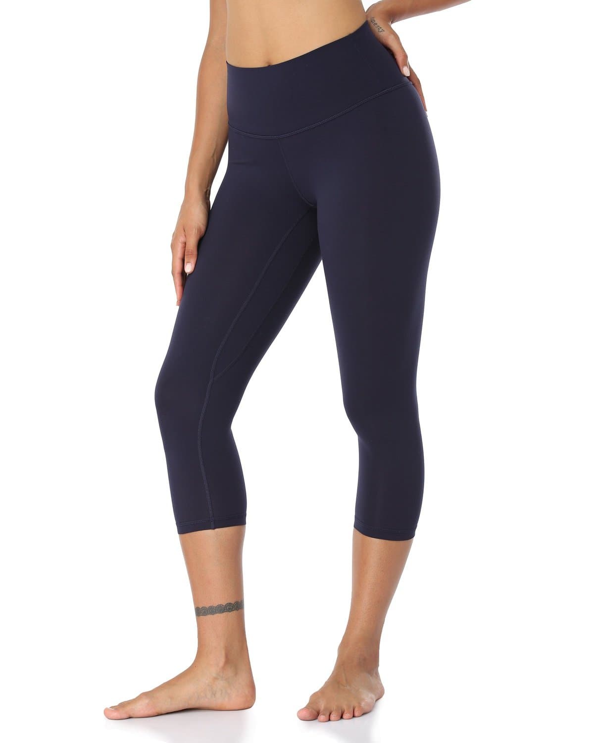 21’’ High Waisted Capris - navy blue cropped leggings #color_ Navy / XS