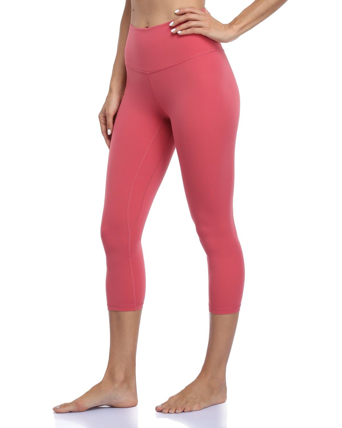 21’’ High Waisted Capris - salmon-colored cropped leggings #color_