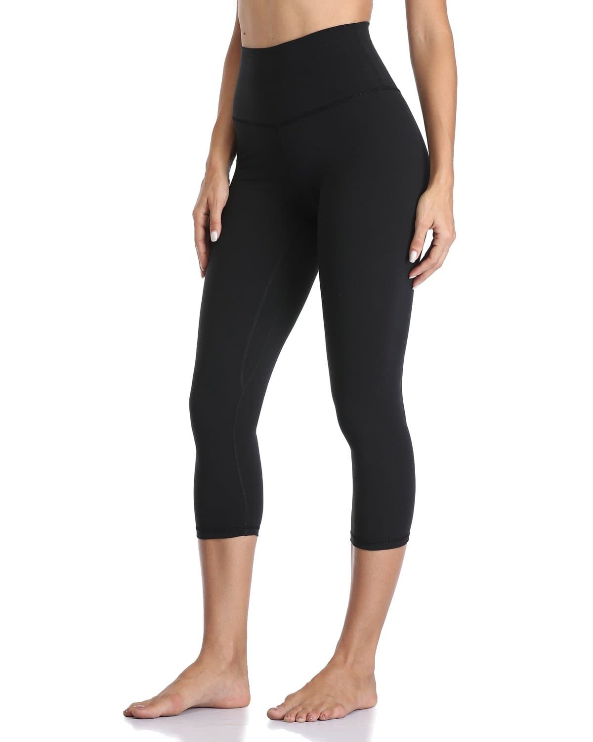 21’’ High Waisted Capris - black high-waisted capri leggings #color_ Black / XS