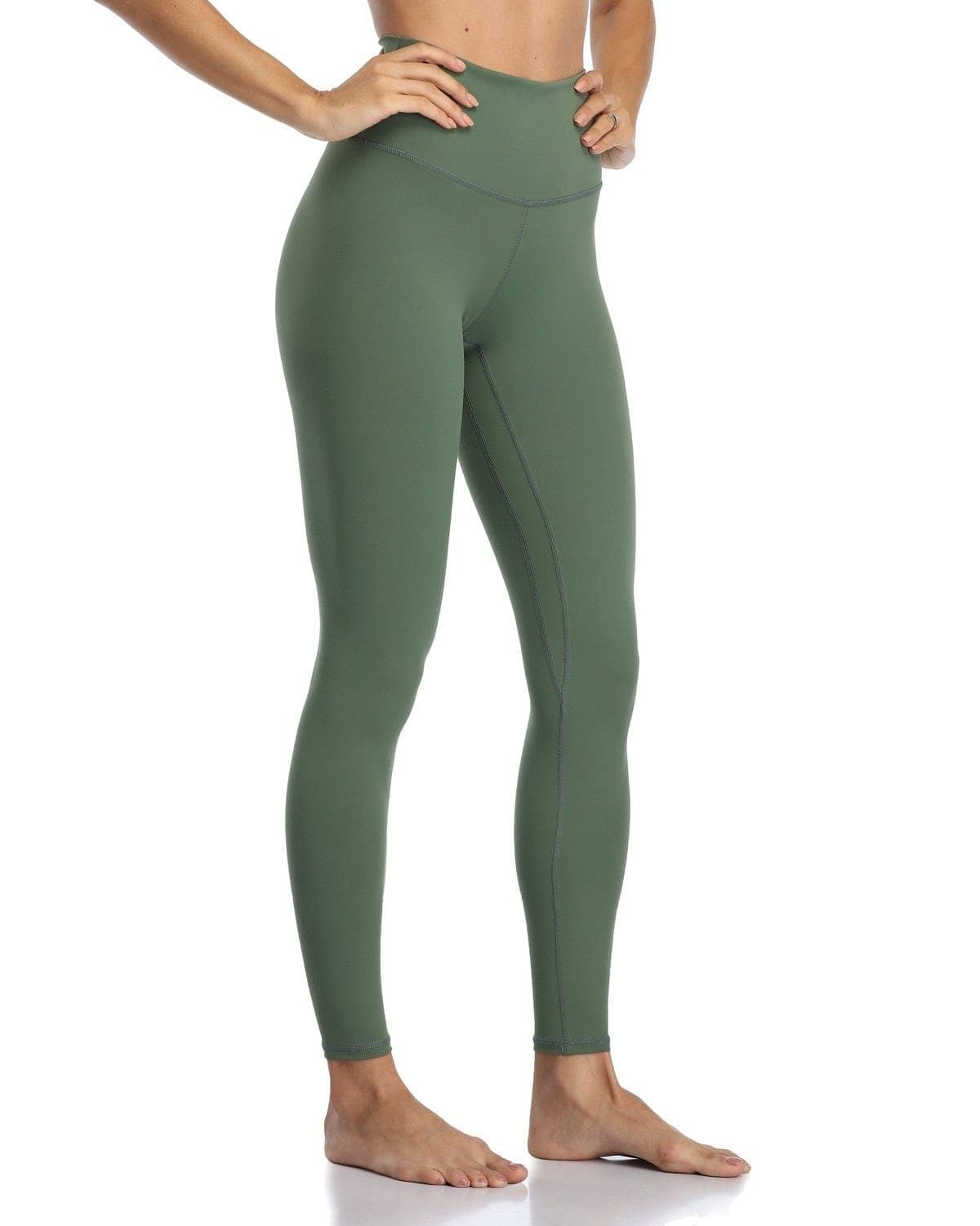 25’’ High Waisted Leggings - green high-waisted leggings #color_ Army Green / XS