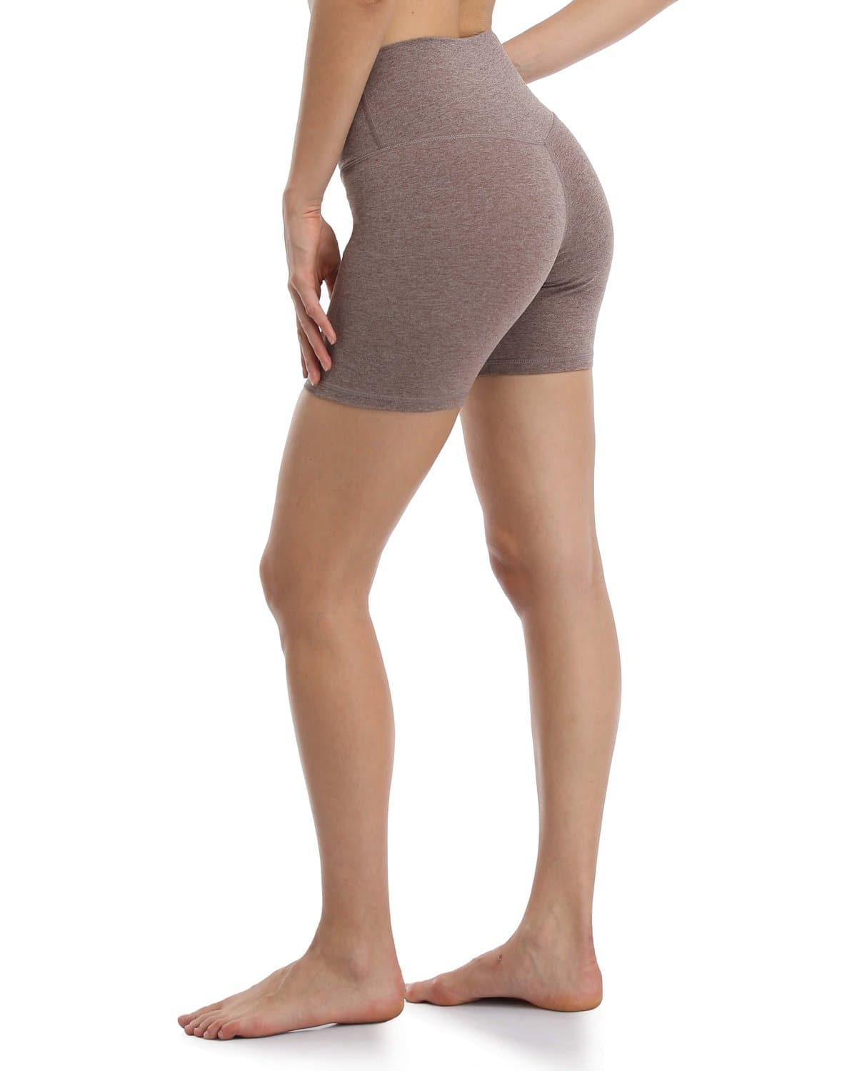 6’’ High Waisted Athletic Shorts - brown athletic shorts #color_