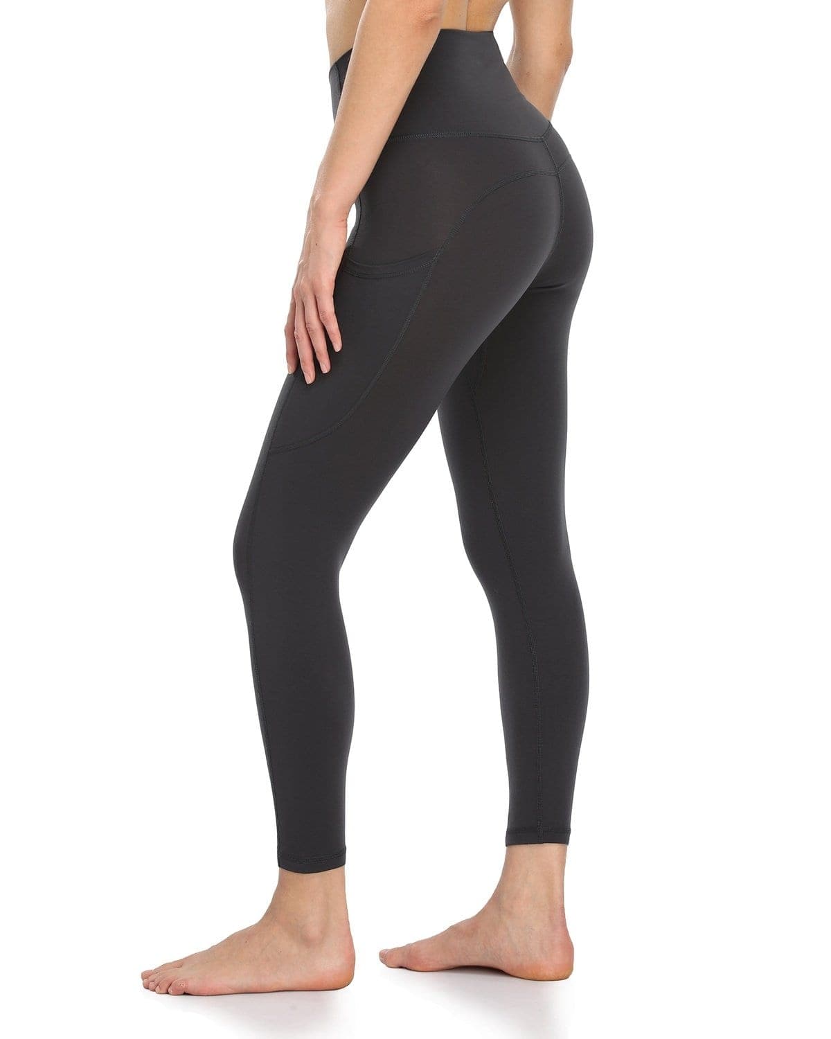 25’’ High Waisted Athletic Pants With Pocket - black leggings #color_