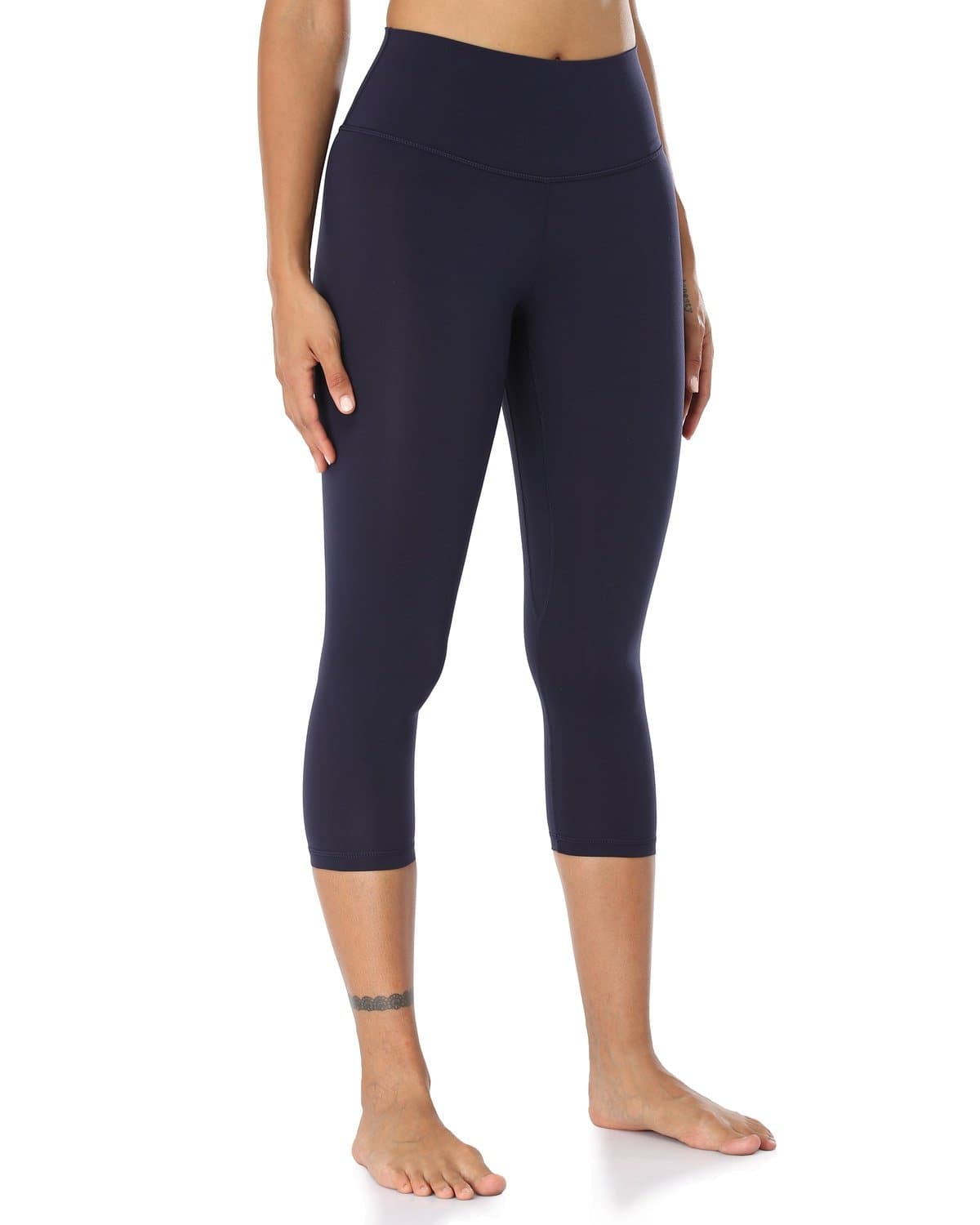 21’’ High Waisted Capris - navy blue cropped leggings #color_