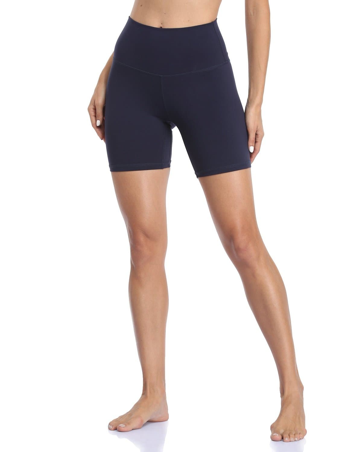 6’’ High Waisted Athletic Shorts - navy blue high-waisted athletic shorts #color_