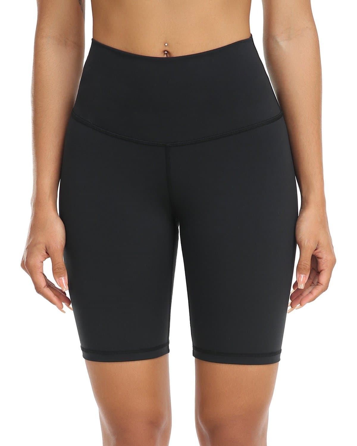 8’’ Athletic Biker Shorts - black high-waisted biker shorts #color_