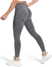 High Waisted Contour Seamless Ribbed Workout Leggings#color_black01