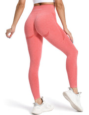 High Waisted Contour Seamless Ribbed Workout Leggings#color_red02