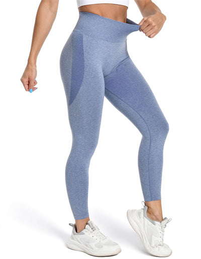 High Waisted Contour Seamless Ribbed Workout Leggings