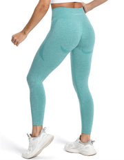 High Waisted Contour Seamless Ribbed Workout Leggings#color_green03