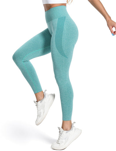 High Waisted Contour Seamless Ribbed Workout Leggings