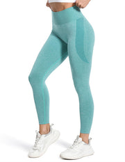 High Waisted Contour Seamless Ribbed Workout Leggings#color_green03