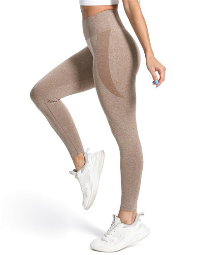 High Waisted Contour Seamless Ribbed Workout Leggings