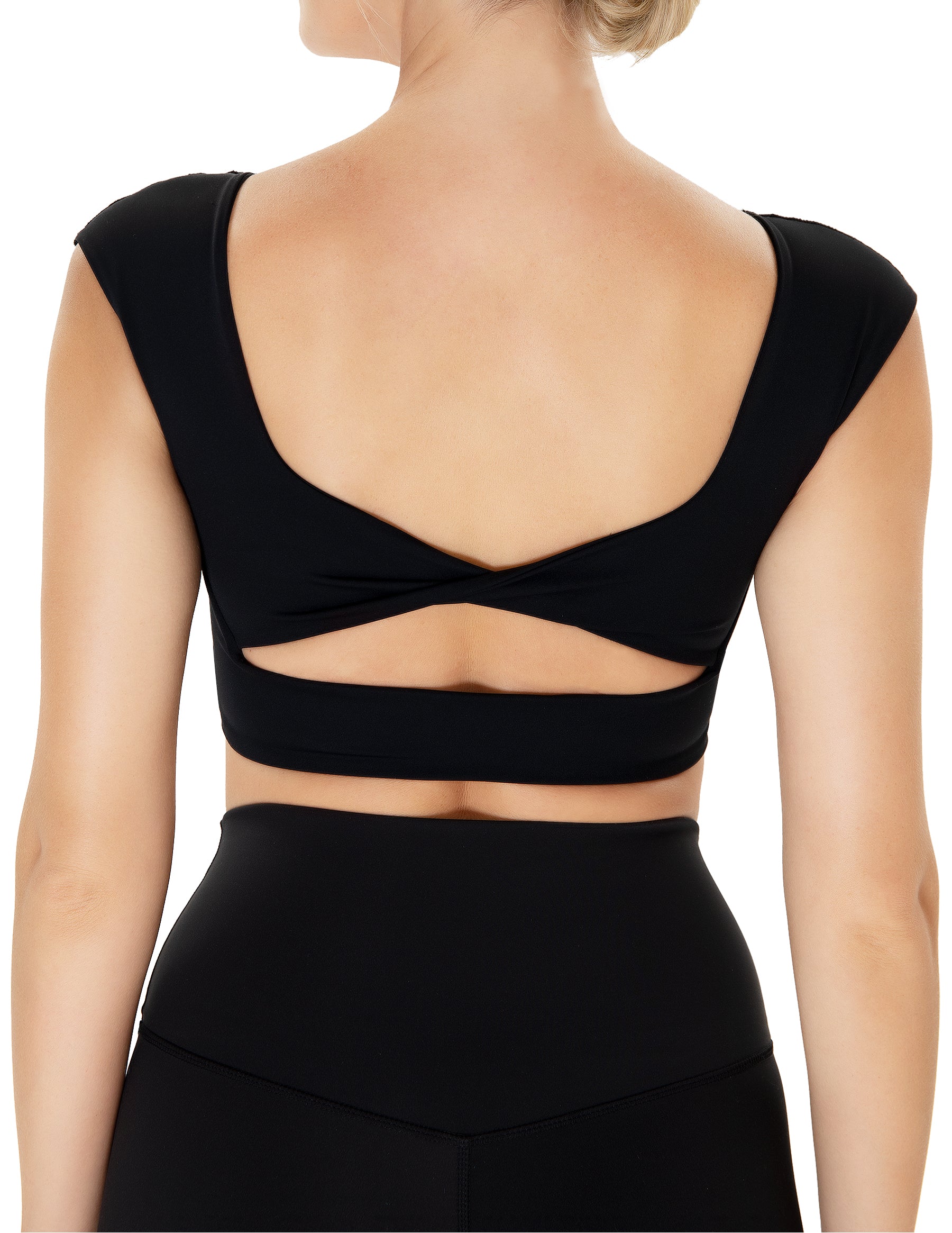 High Impact Sports Bra – Padded Square Neck Yoga Top Medium