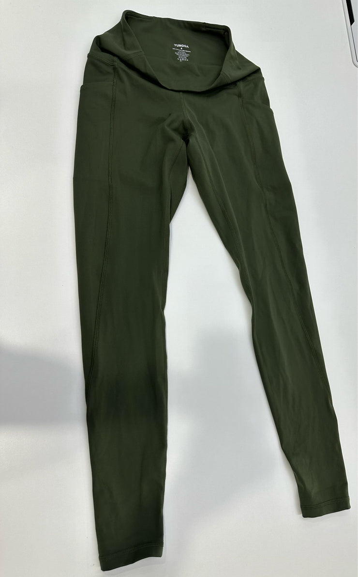 High Waist Tummy Control 7/8 Yoga Pants - Army Green