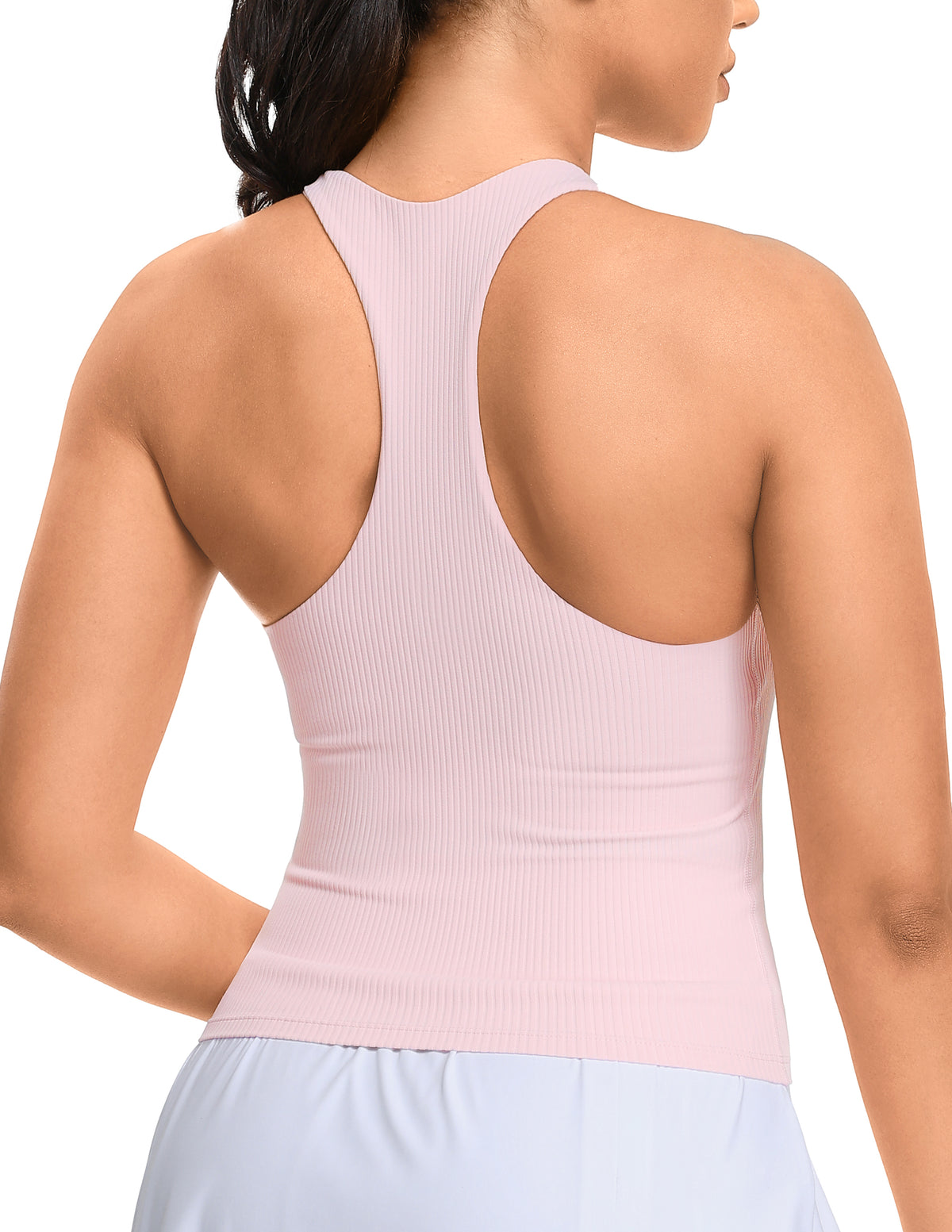 Ribbed Sleeveless Racerback Cropped Tank Workout Tops