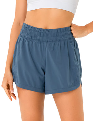 Mid Rise Quick Dry Running Shorts with Mesh Liner - #color_ Ensign Blue / XS