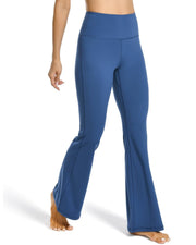 High Waisted Pockets Flare Leggings#color_blue-pansy