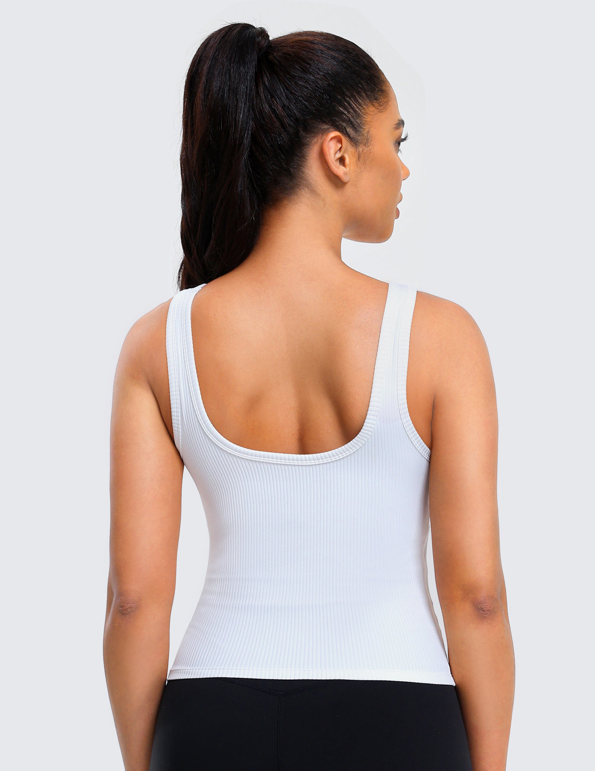 Ribbed Longline Sports Bra with Built-in Support
