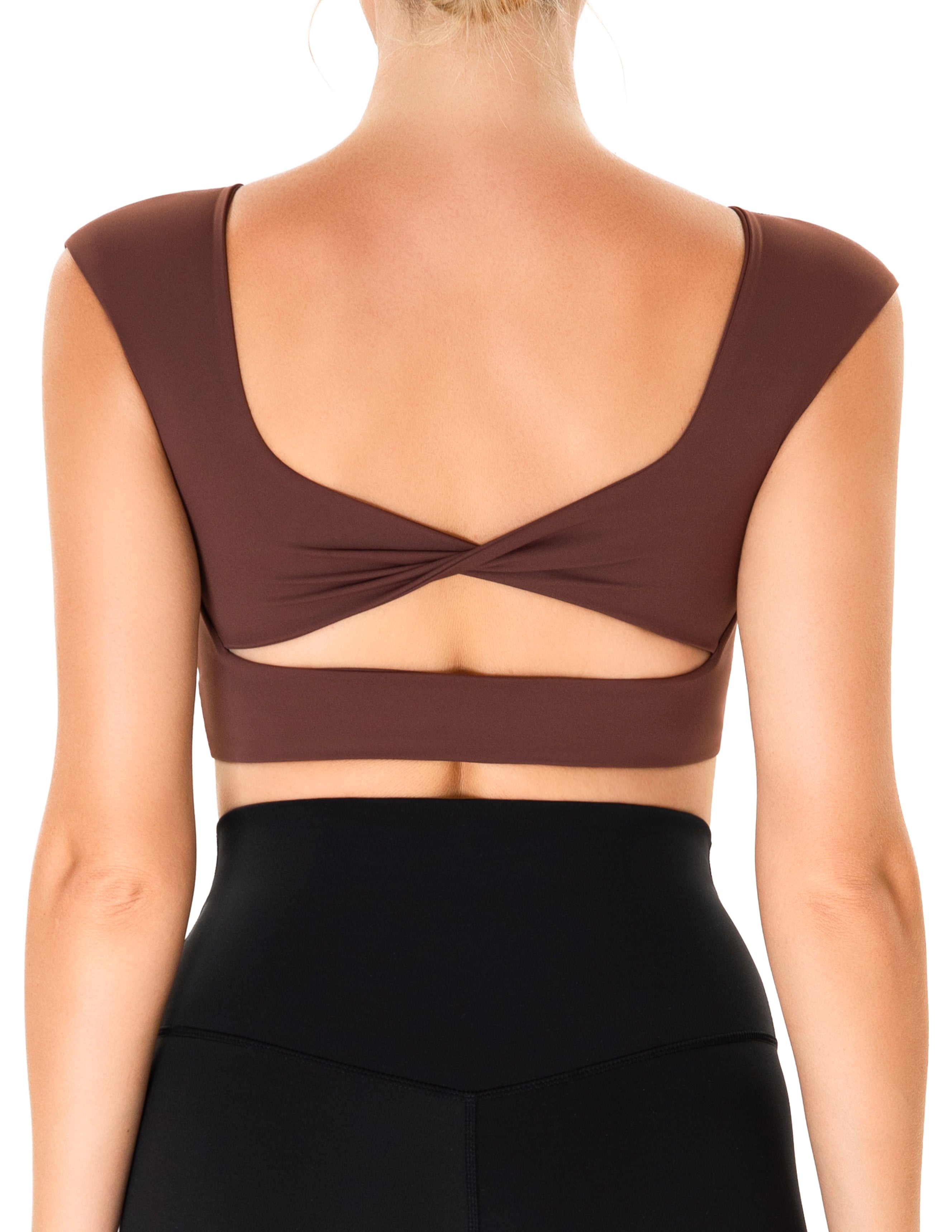 High Impact Sports Bra – Padded Square Neck Yoga Top Medium